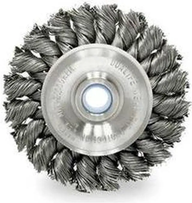 Main image of WEILER 94009 Twist Wire Wheel Wire Brush, Threaded Arbor