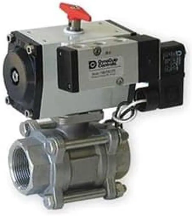Main image of DYNAQUIP CONTROLS P3S23AJDA032A 1/2" FNPT Stainless Steel Pneumatic Ball Valve