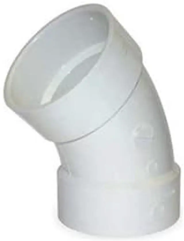 Main image of ZORO SELECT 1WKV9 PVC 45 Degree Elbow, Hub, 6 in Pipe Size
