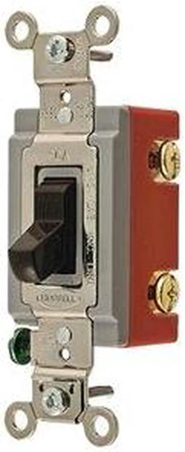 Alt view image 2 of 3 - HUBBELL WIRING DEVICE-KELLEMS HBL1223 Wall Switch, 3-Way, 120/277V, 20A, Brn,
