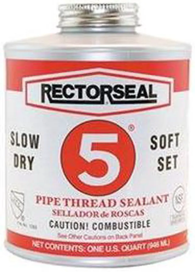 Alt view image 4 of 9 - RectorSeal 25300 No. 5 Yellow Multi-Purpose Premium Pipe Thread Sealant, 1 qt Brush Top Can