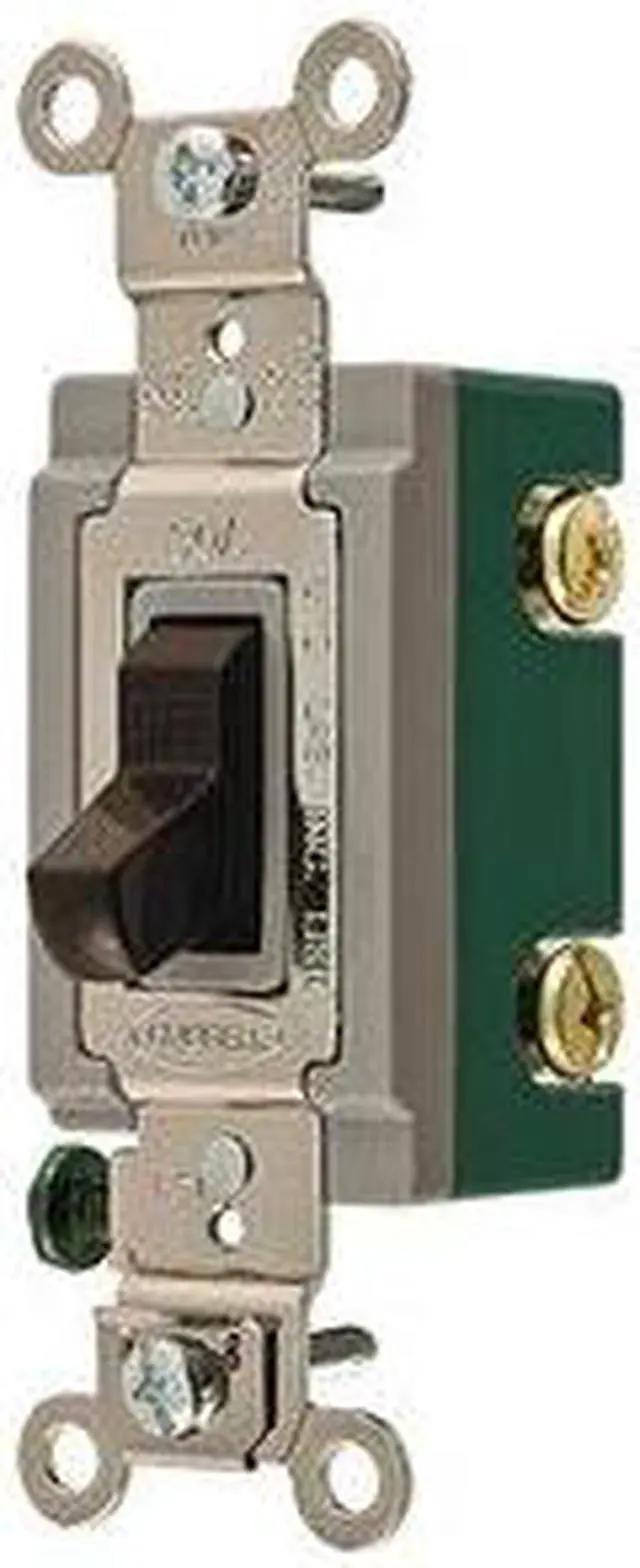 Alt view image 2 of 3 - HUBBELL WIRING DEVICE-KELLEMS HBL3032 Wall Swtch,2-Pole,120/277V,30A,Brn,Toggl
