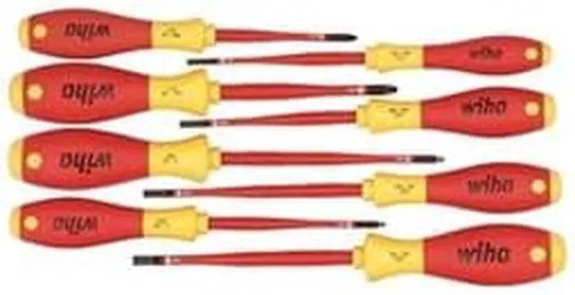 Alt view image 2 of 7 - WIHA 32197 Insulated Screwdriver Set, Slotted/Phillips, Square, 8 pcs