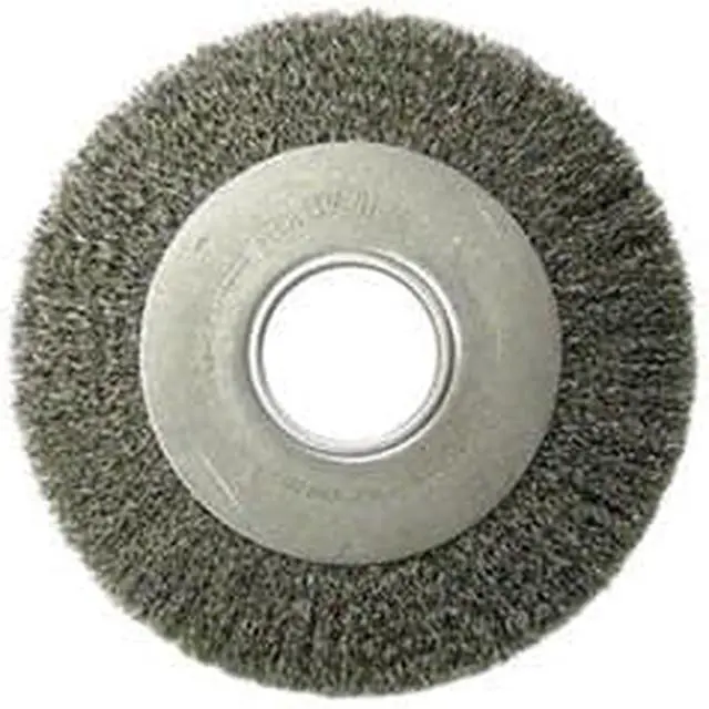 Main image of WEILER 90772 Crimped Wire Wheel Wire Brush, Arbor, 8"
