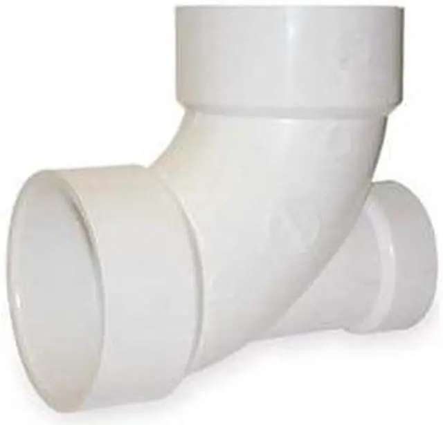 Main image of ZORO SELECT 1WKT2 PVC 90 Degree Low Heel Inlet Elbow, Hub, 3 in x 3 in x 1 1/2