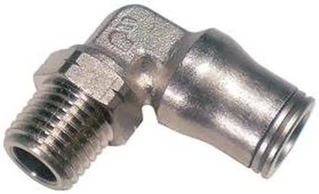 Main image of LEGRIS 3609 12 17 Push-Fit Elbow Fitting, 12mm Tube Size, Brass, Silver