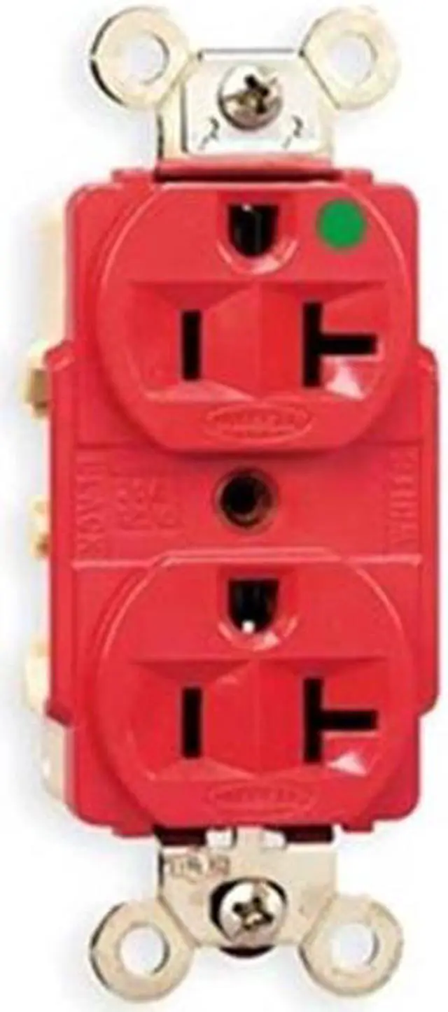 Alt view image 2 of 3 - HUBBELL WIRING DEVICE-KELLEMS HBL8300RED Duplex Straight Blade Receptacle,