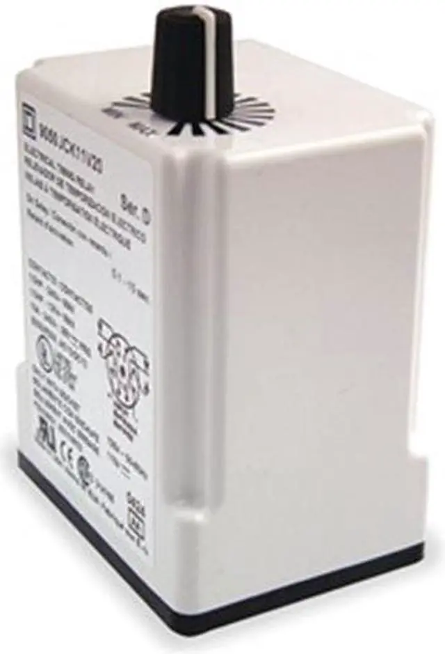 Alt view image 2 of 3 - SCHNEIDER ELECTRIC 9050JCK11V20 Time Delay Relay, 120VAC, 10A, DPDT, 0.1 sec