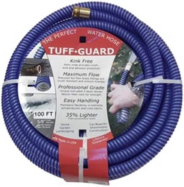 Main image of TUFF GUARD PGH-50-BL 5/8 in ID x 50 ft L Water Hose, TPE Tube, Blue, Brass x