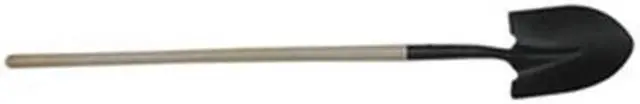 Main image of WESTWARD 4LVT3 14 ga Round Point Shovel, Steel Blade, 48 in L, Natural Wood