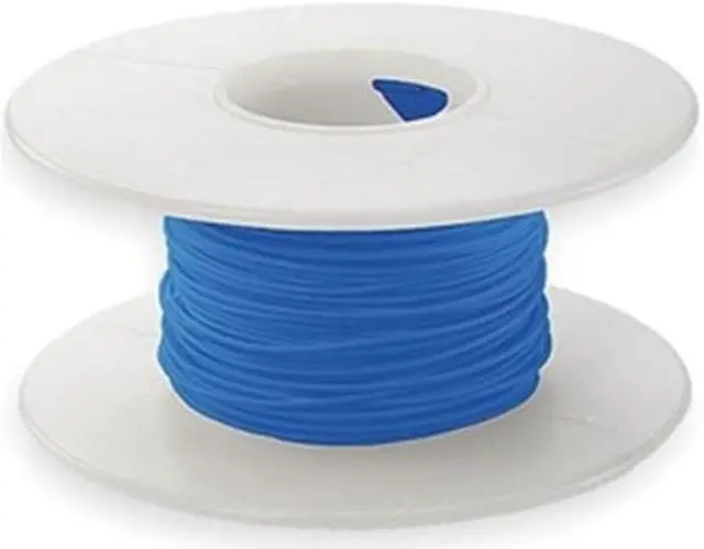 Main image of OK INDUSTRIES R26B-0100 Spooled Wrapping Wire, 26 AWG, Blue, Kynar(R), 100 ft