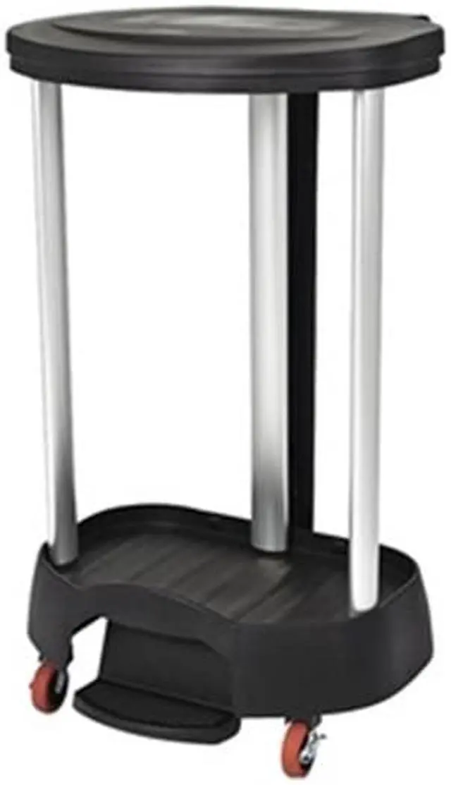 Alt view image 2 of 6 - RUBBERMAID FG630000BLA Black Aluminum, Linen Hamper