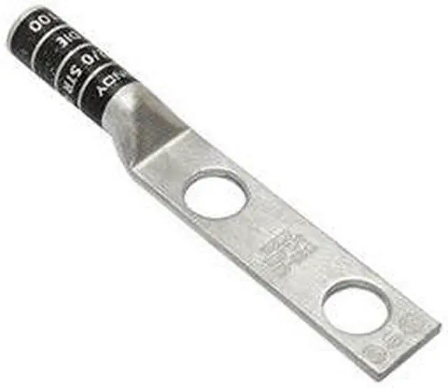 Main image of Long Barrel CU Lug, 2 Hole, 2/0 AWG