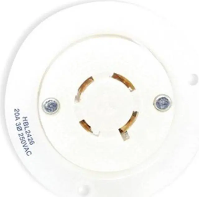 Main image of HUBBELL WIRING DEVICE-KELLEMS HBL2426 Flanged Locking Receptacle, L15-20R, 20