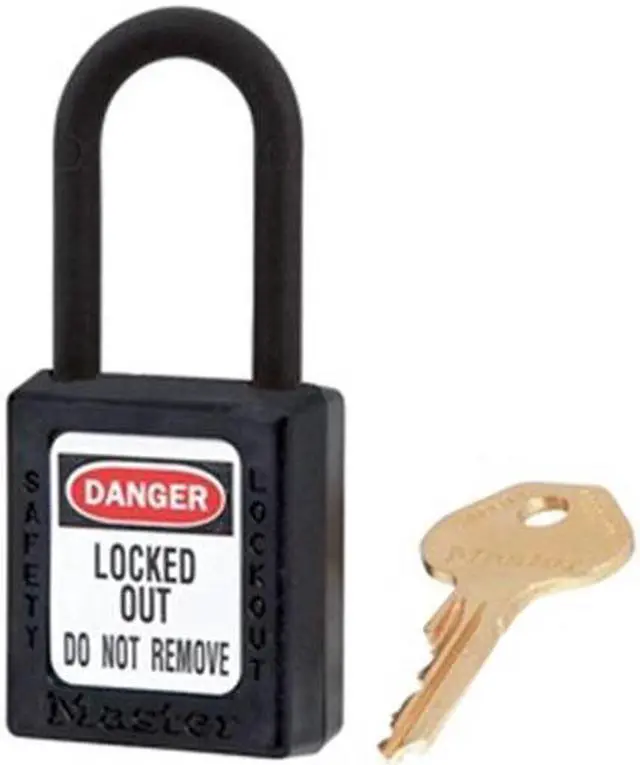 Main image of Lockout Padlock, Keyed Alike, Black, 1/4 In., PK3