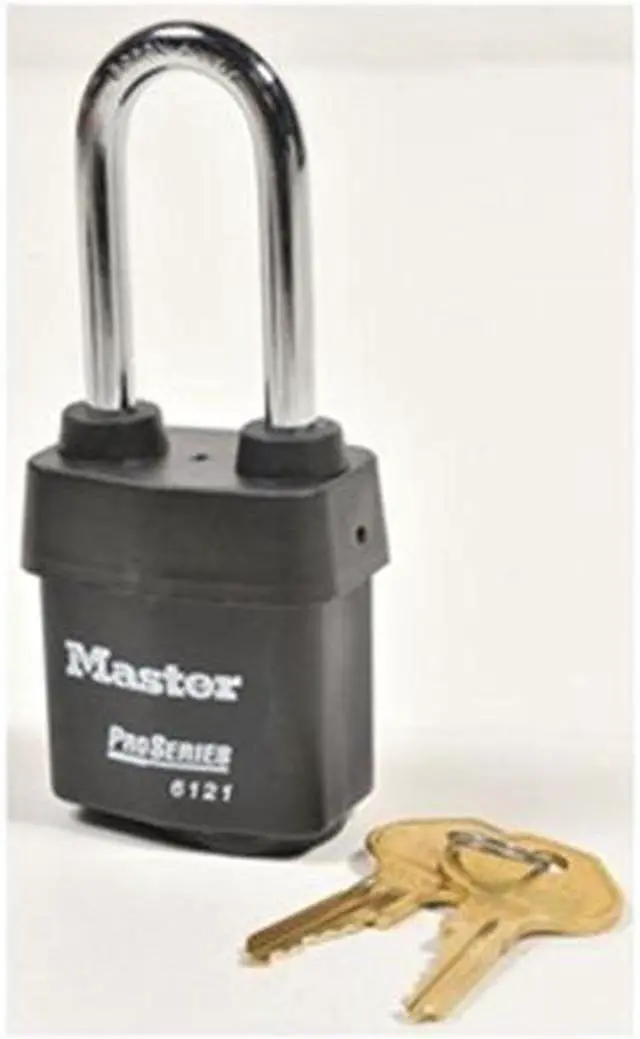 Main image of MASTER LOCK 6121KALJ-10G202 Padlock, Keyed Alike, Long Shackle, Rectangular