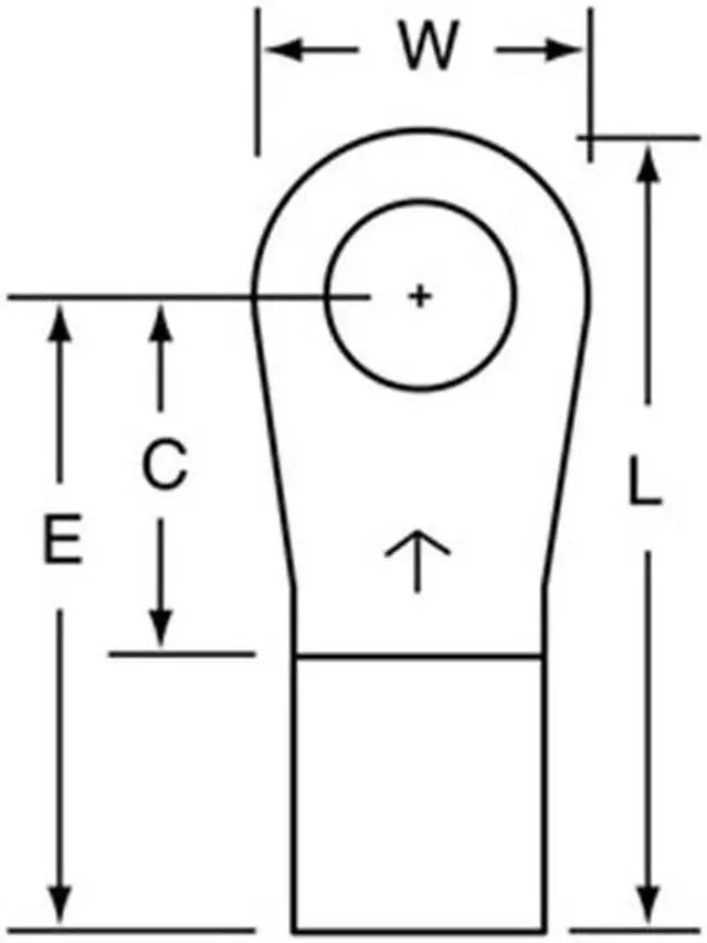 Main image of 3M M6-38RX Ring Terminal, 3/8 in Stud Size, 6 AWG, 1,000 V, Bare Insulated,