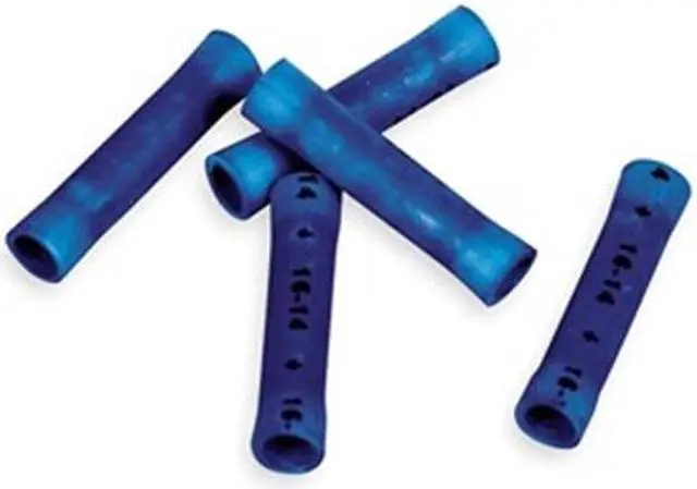 Main image of 3M MVU14BCX Butt Splice Wire Connector, 4 AWG Max, Blue, Vinyl Insulation, 600