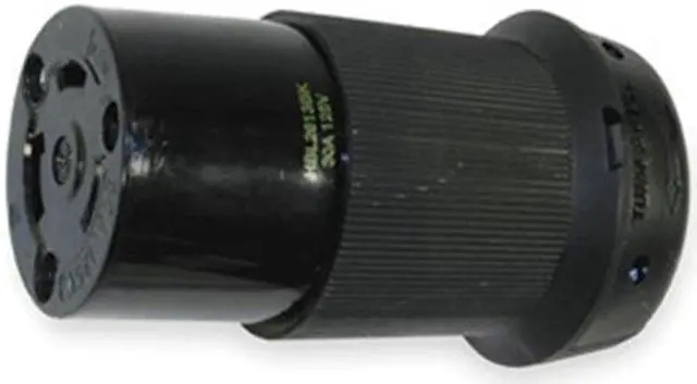 Main image of HUBBELL WIRING DEVICE-KELLEMS HBL2613BK Locking Connector, L5-30R, 30 A, 125V