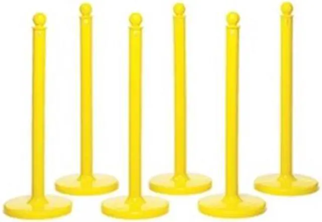 Main image of ZORO SELECT 96402-6 2.5" Diameter Plastic Stanchion - Yellow, 40 in Height, 6 pk