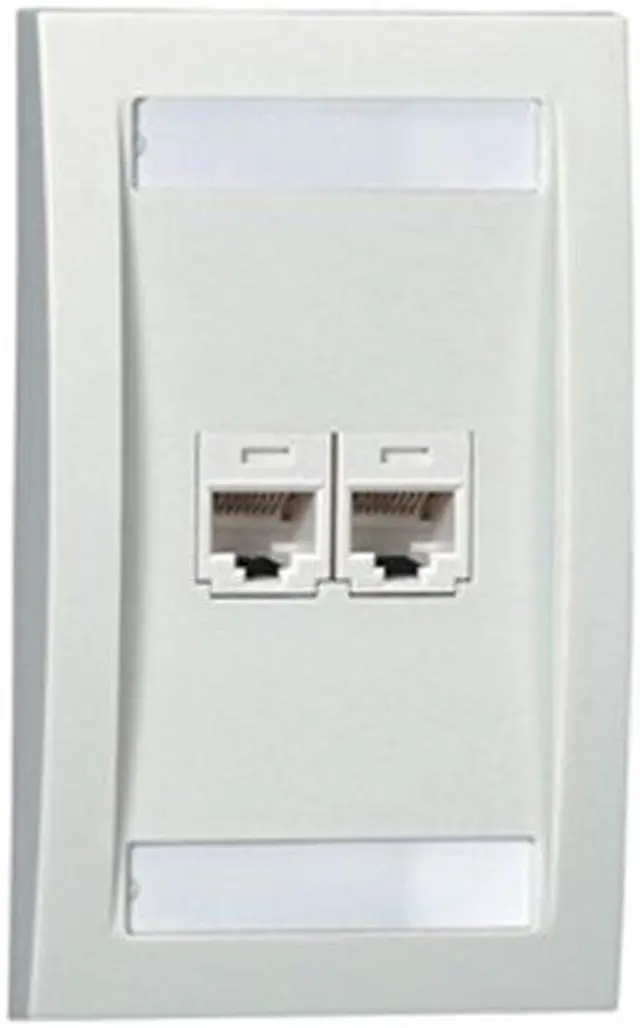 Main image of Faceplate, Single Gang, 2 Ports, Off White