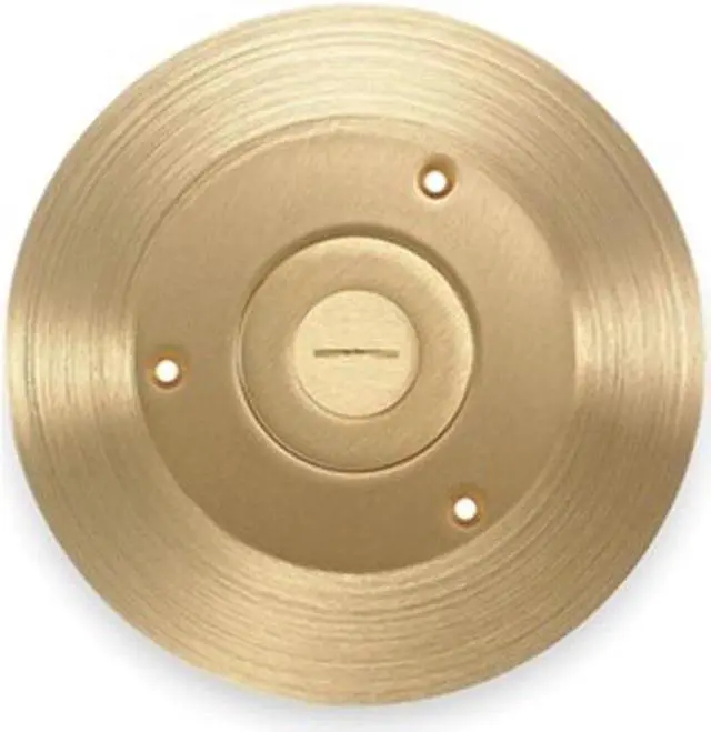 Main image of Hubbell Wiring Device-Kellems Floor Box Cover,Round,6-1/4 in.,Brass  SF2525