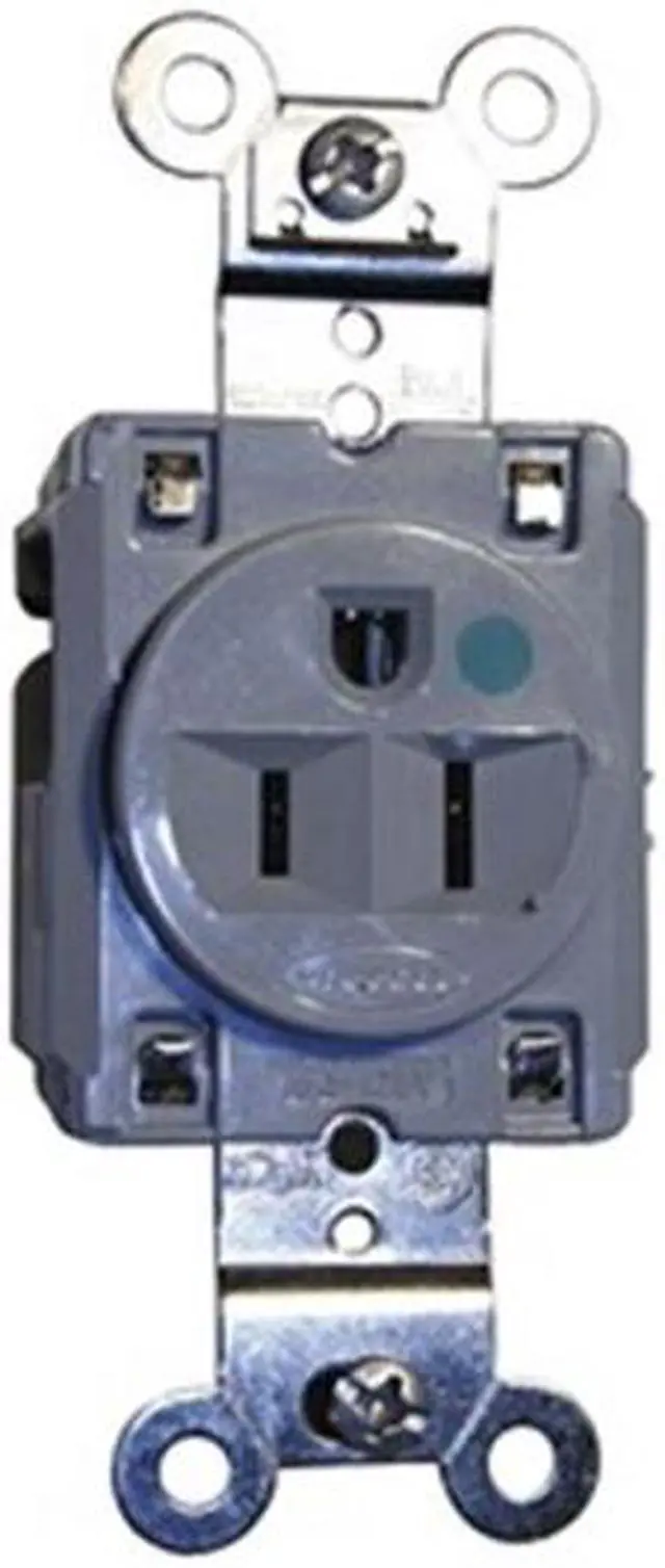 Alt view image 2 of 3 - HUBBELL WIRING DEVICE-KELLEMS HBL8210GY Straight Blade Receptacle, 5-15R, 15 A,
