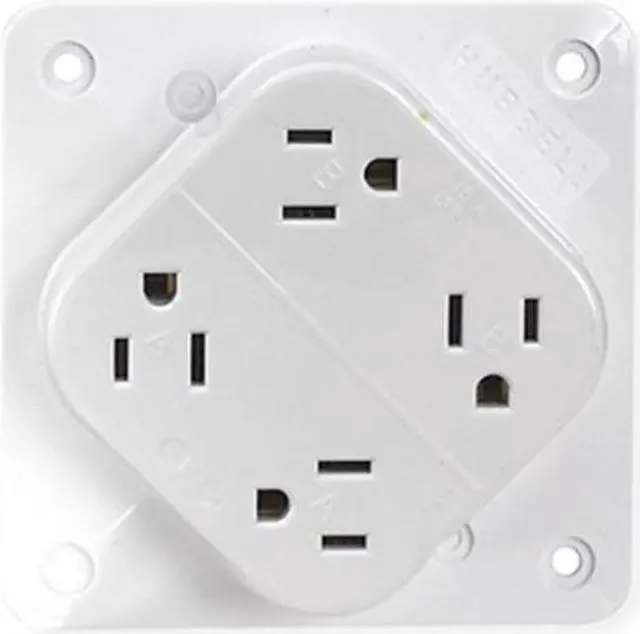 Alt view image 2 of 3 - HUBBELL WIRING DEVICE-KELLEMS HBL415W Straight Blade Receptacle, 5-15R, 15 A,
