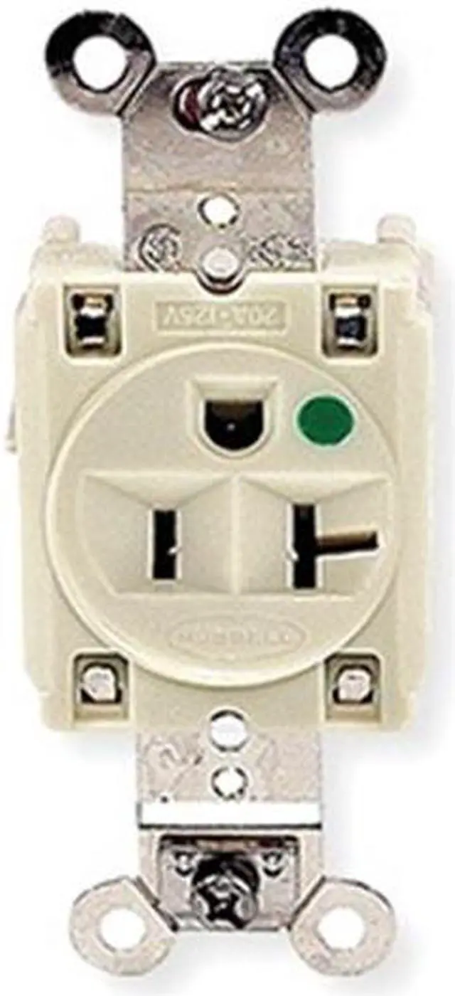 Alt view image 3 of 3 - HUBBELL WIRING DEVICE-KELLEMS HBL8310I Straight Blade Receptacle, 5-20R, 20 A,