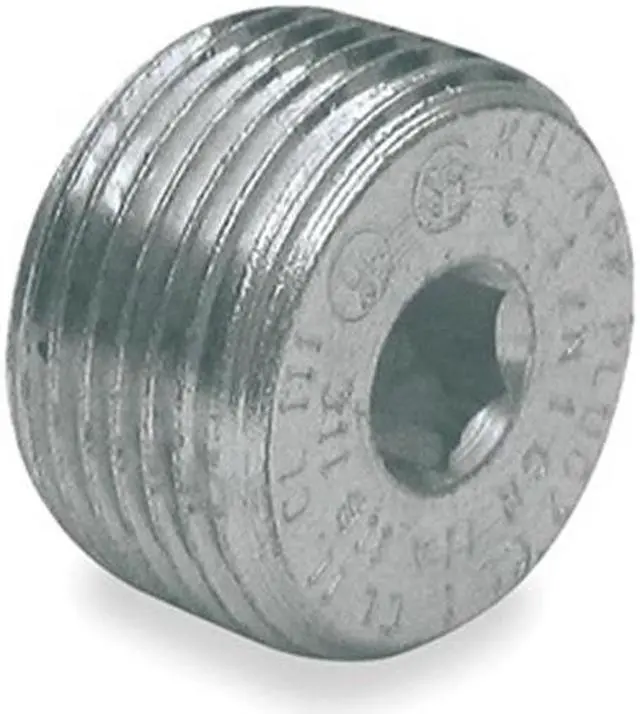 Alt view image 3 of 3 - HUBBELL KILLARK PLUG2 Haz Loc Plug, 3/4 in, Threaded, Steel, Powder Coated, Gray