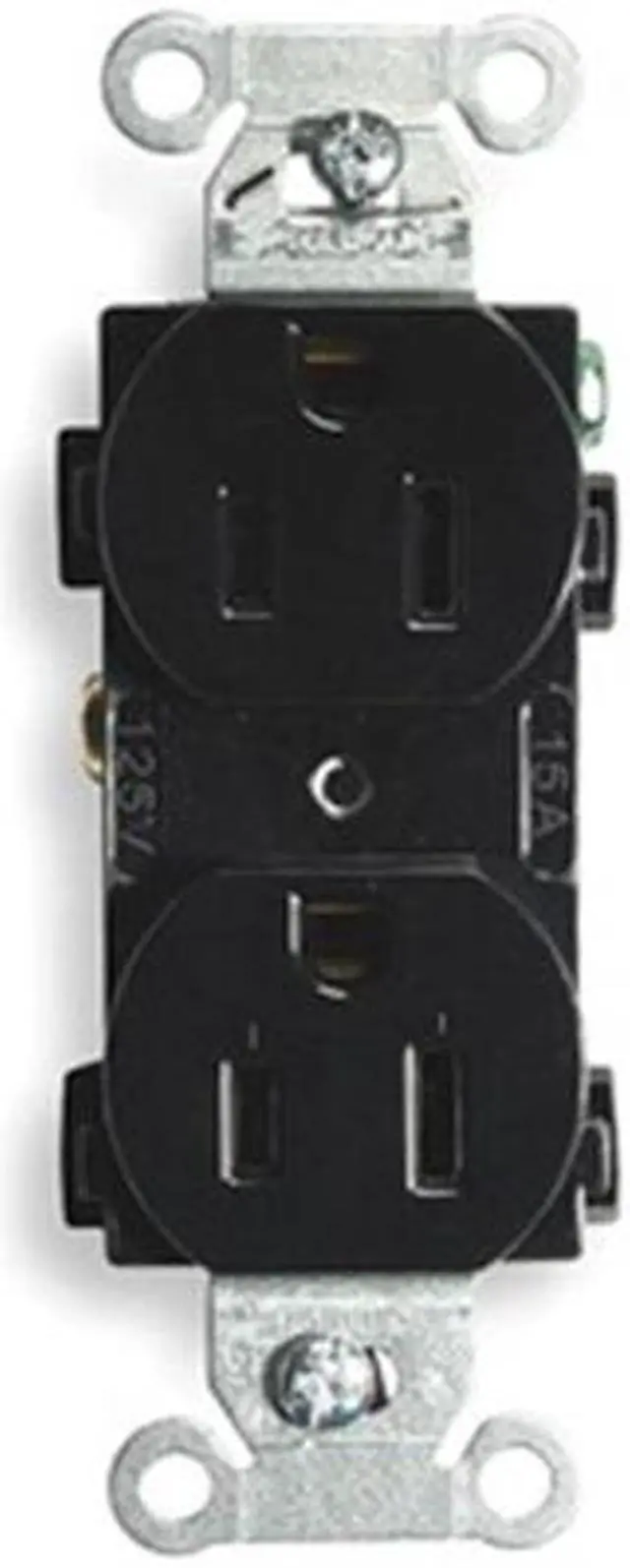 Alt view image 3 of 3 - HUBBELL WIRING DEVICE-KELLEMS BR15BLK 15A Duplex Receptacle 125VAC 5-15R BK