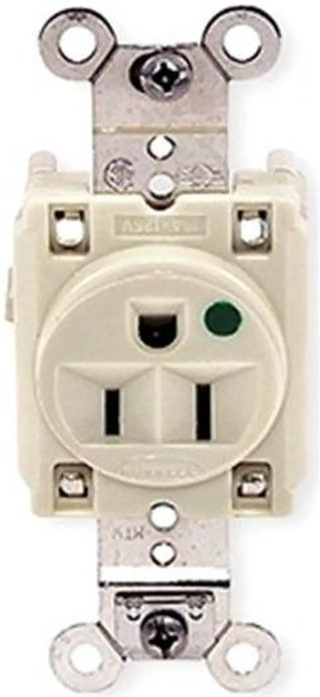 Alt view image 2 of 3 - HUBBELL WIRING DEVICE-KELLEMS HBL8210I Straight Blade Receptacle, 5-15R, 15 A,