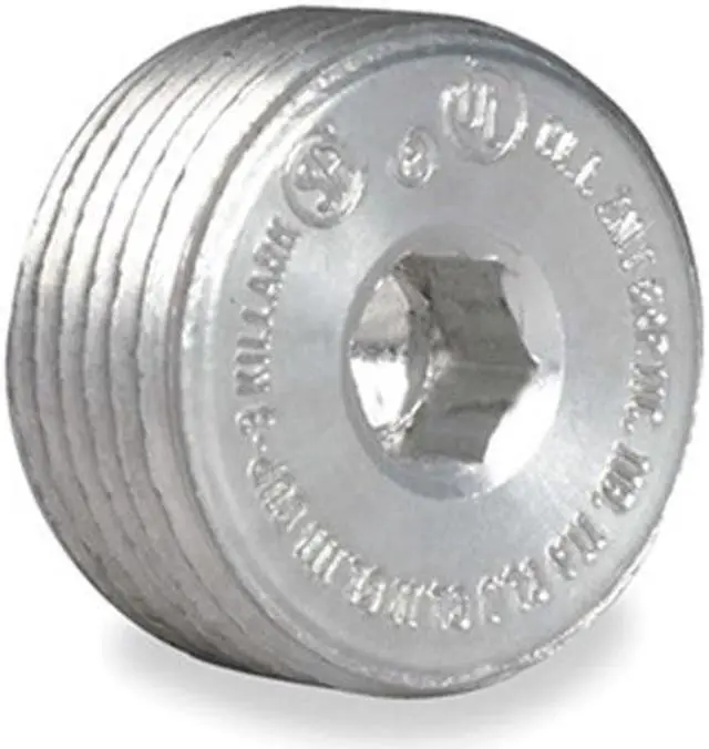 Alt view image 2 of 3 - HUBBELL KILLARK CUP-3 Haz Loc Plug, 1 in, Threaded, Copper, Plain, Gray