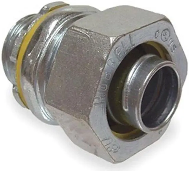 Alt view image 3 of 3 - RACO 3402 Conduit Fitting Connector, 1/2 in, Liquid-Tight, Steel, Electro Zinc