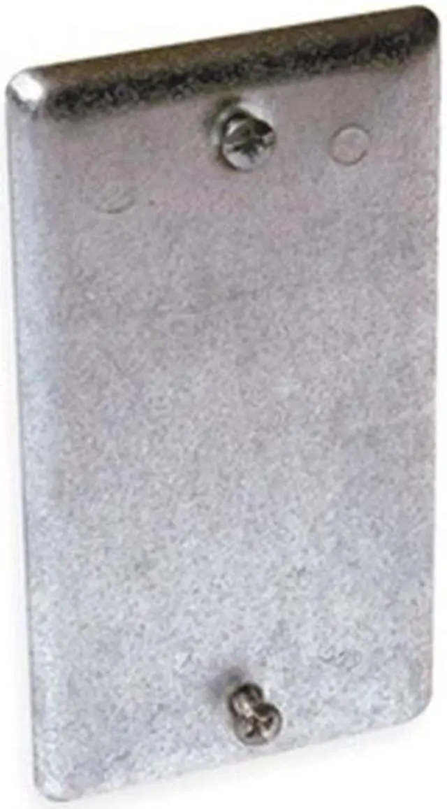 Main image of RACO 860 Electrical Box Cover, Square, 1 Gang, Galvanized Zinc, Blank Cover,