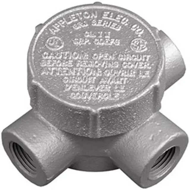 Alt view image 3 of 3 - APPLETON ELECTRIC GRJT75 Conduit Outlet Body,Iron,T,3/4 In.