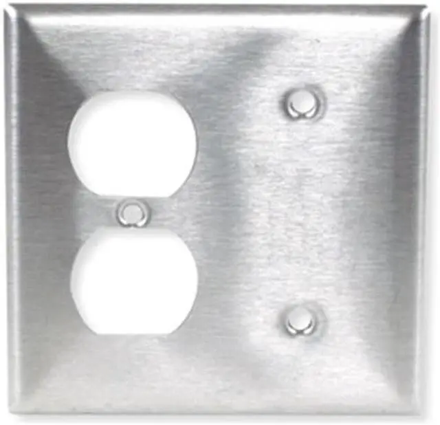 Alt view image 3 of 3 - HUBBELL WIRING DEVICE-KELLEMS SS138 Duplex/Blank Wall Plates and Box Cover,