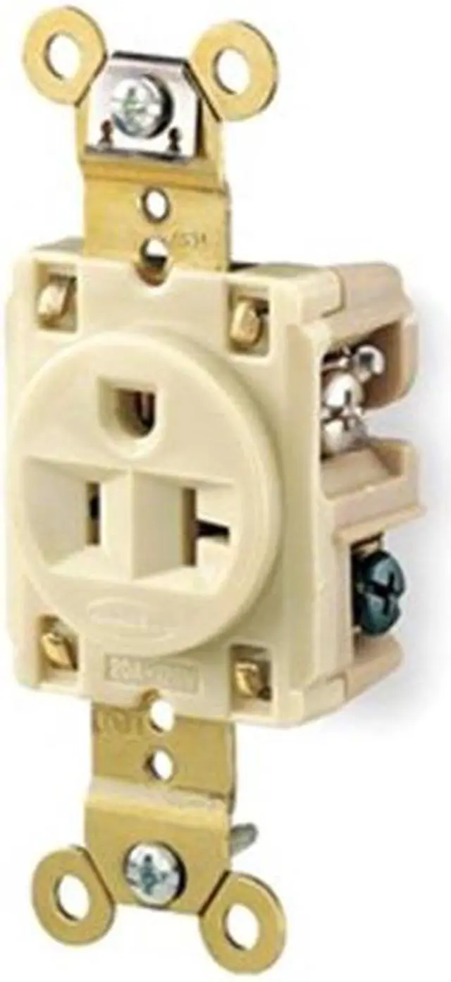Alt view image 3 of 4 - HUBBELL WIRING DEVICE-KELLEMS HBL5361I Straight Blade Receptacle, 5-20R, 20 A,