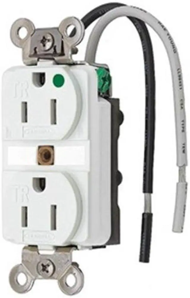Alt view image 2 of 3 - HUBBELL WIRING DEVICE-KELLEMS HBL8200SGWA 15A Duplex Receptacle 125VAC 5-15R WH