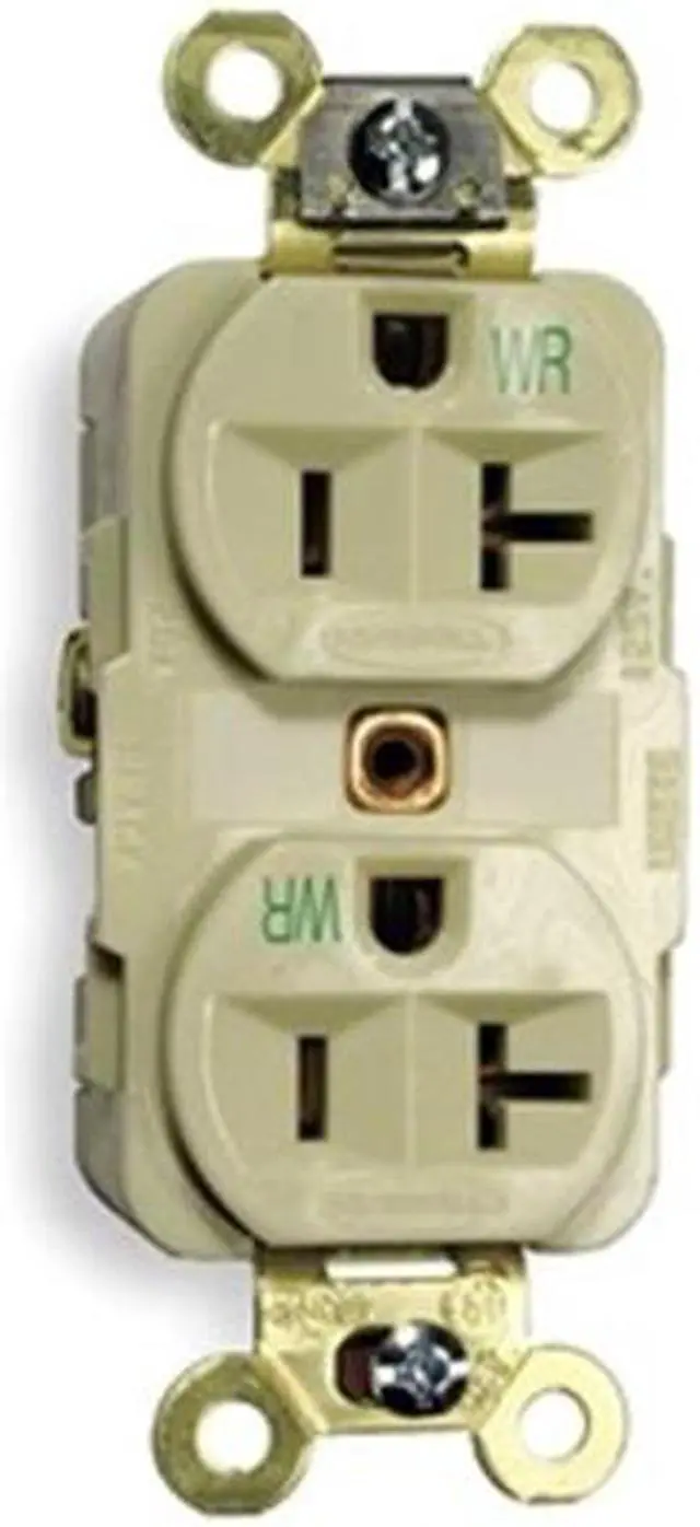 Alt view image 2 of 3 - HUBBELL WIRING DEVICE-KELLEMS HBL5362IWR Duplex Straight Blade Receptacle,