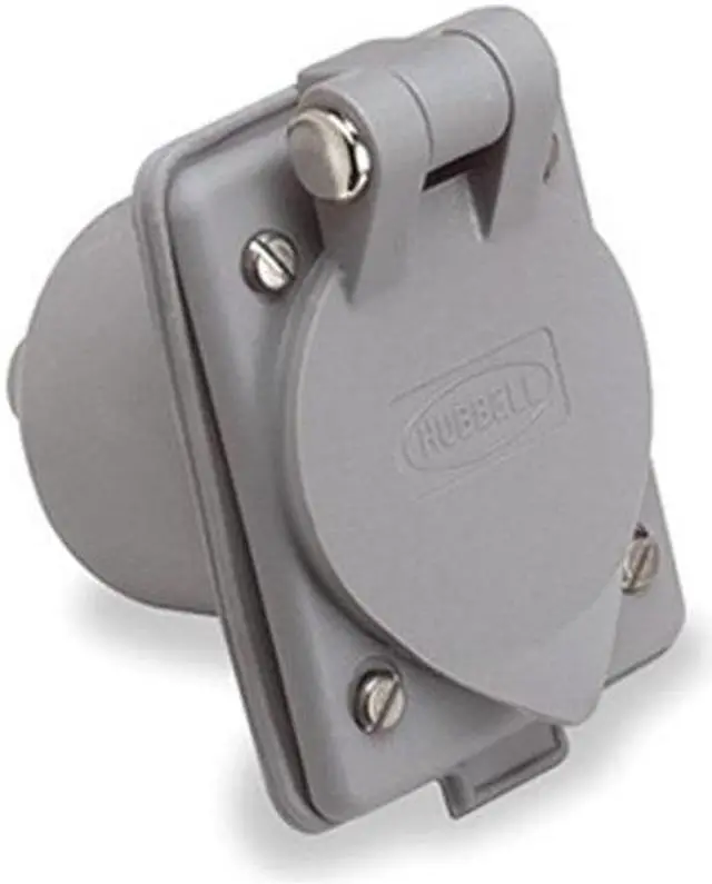 Alt view image 3 of 4 - HUBBELL WIRING DEVICE-KELLEMS HBL61CM64 Flanged Inlet, 15 A Amps, 125V AC,