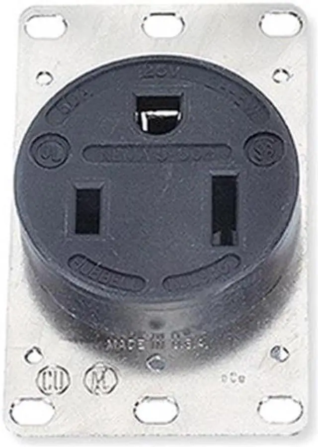 Alt view image 3 of 3 - HUBBELL WIRING DEVICE-KELLEMS HBL9360 Straight Blade Receptacle, 5-50R, 50 A,