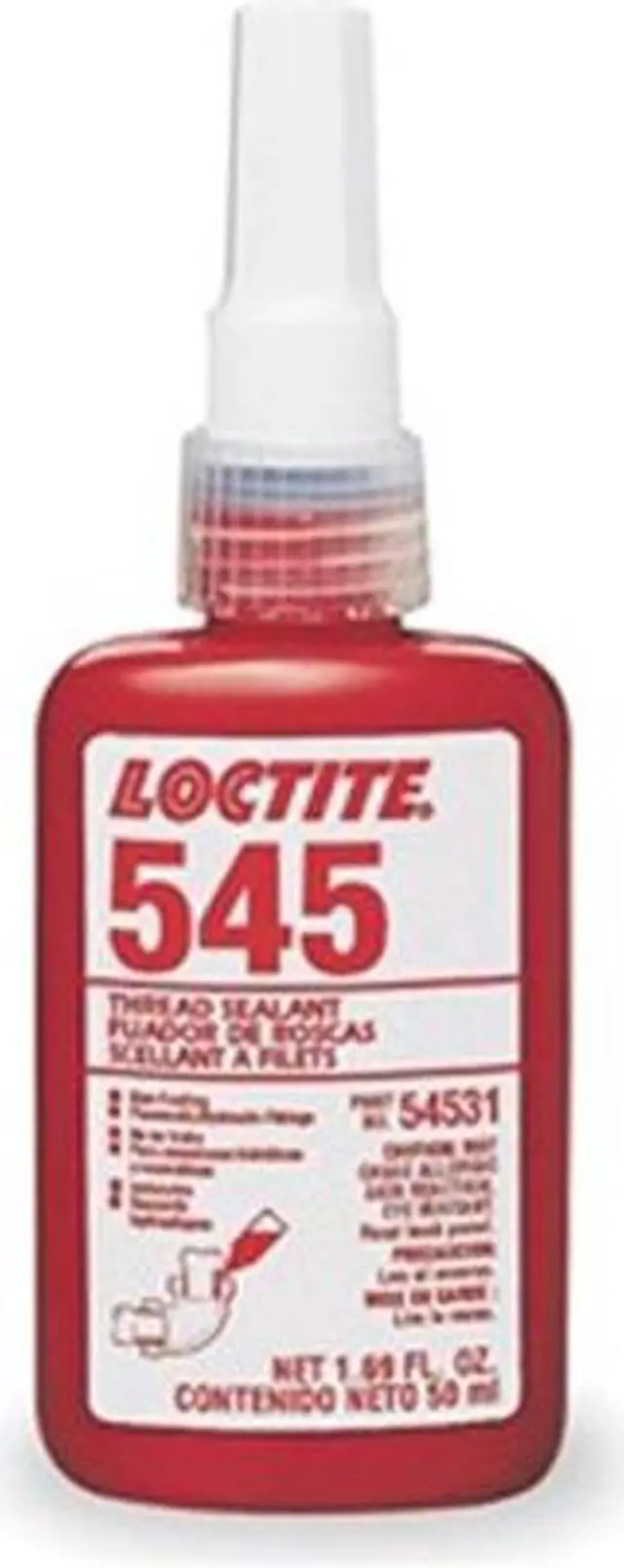 Alt view image 2 of 3 - LOCTITE 135486 Pipe Thread Sealant 1.7 fl oz, Bottle, 545, Purple, Liquid