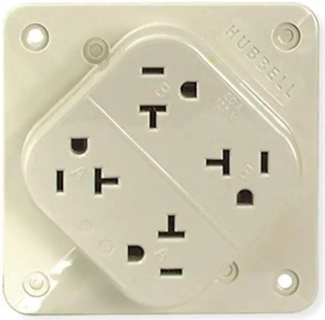 Alt view image 3 of 3 - HUBBELL WIRING DEVICE-KELLEMS HBL420I Straight Blade Receptacle, 5-20R, 20 A,