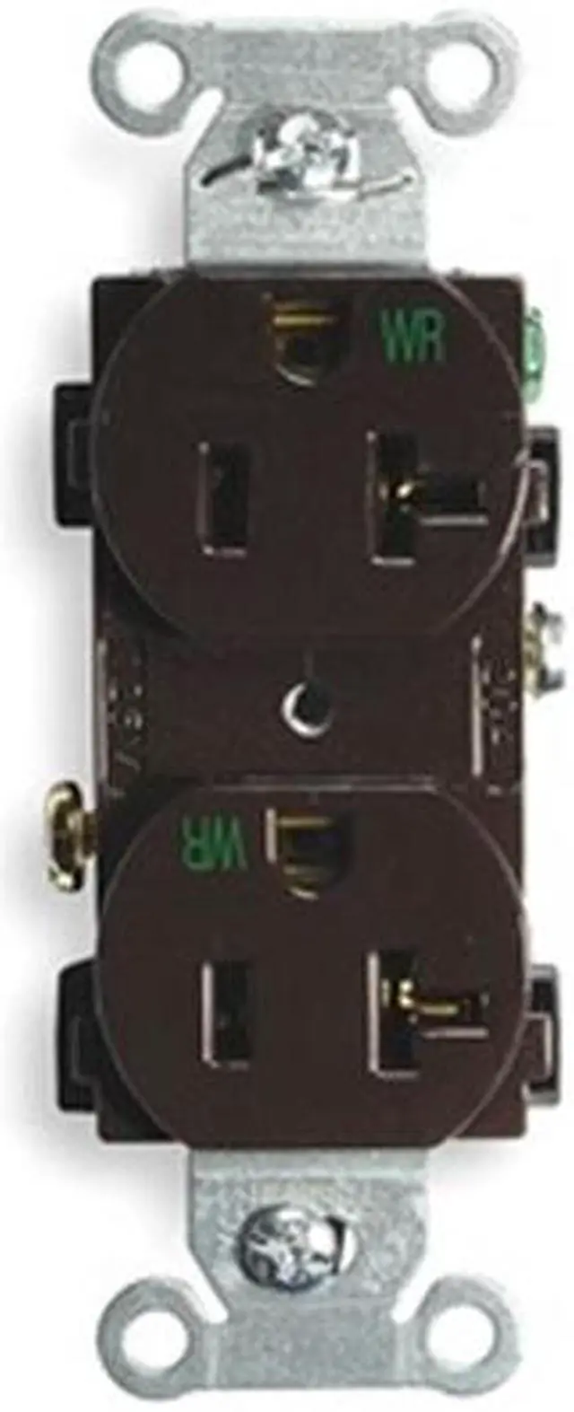Alt view image 3 of 3 - HUBBELL WIRING DEVICE-KELLEMS BR20WR Straight Blade Receptacle, 5-20R, 20 A,