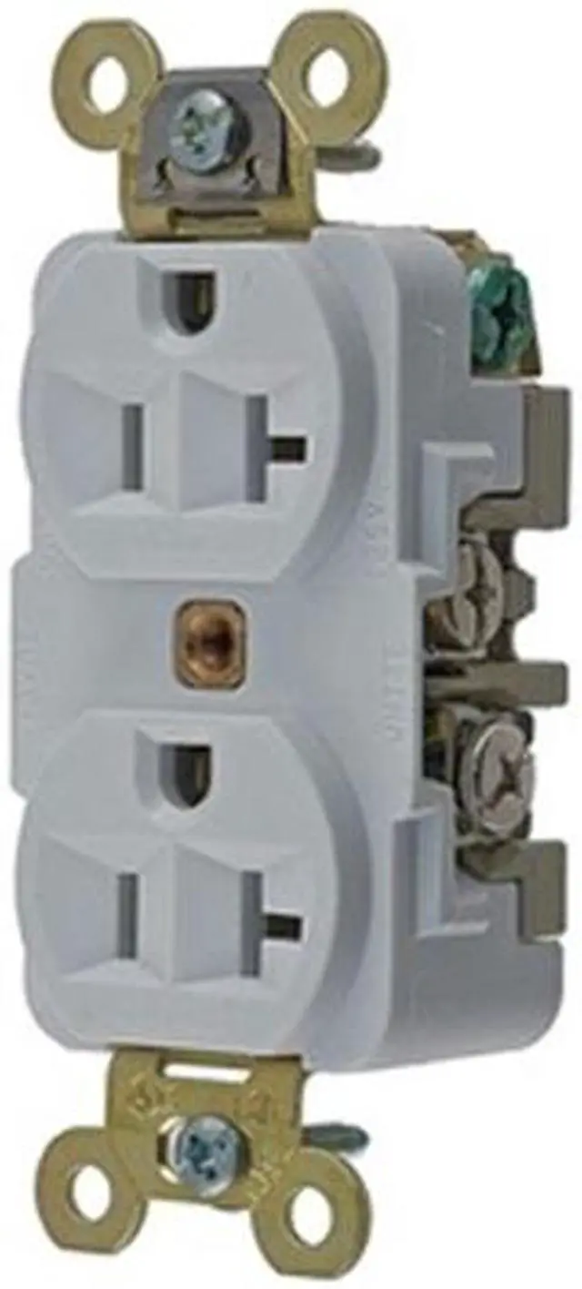 Alt view image 3 of 4 - HUBBELL WIRING DEVICE-KELLEMS HBL5362W Duplex Straight Blade Receptacle, 5-20R,