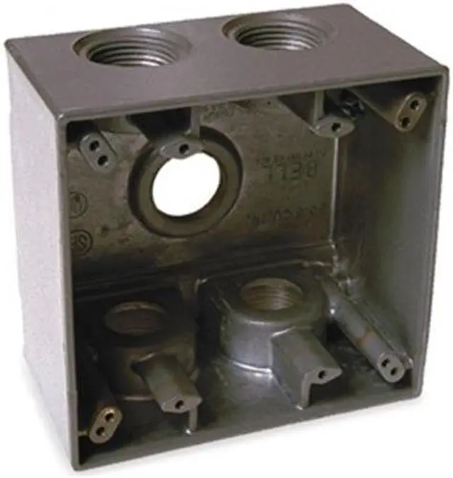 Alt view image 3 of 4 - BELL OUTDOOR 5389-0 Weatherproof Electrical Box, 36 cu in, Double Gang Box