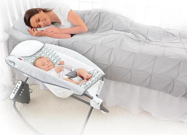 Alt view image 3 of 17 - Fisher-Price Newborn Auto Rock 'n Play Sleeper, Aqua Stone Fashion