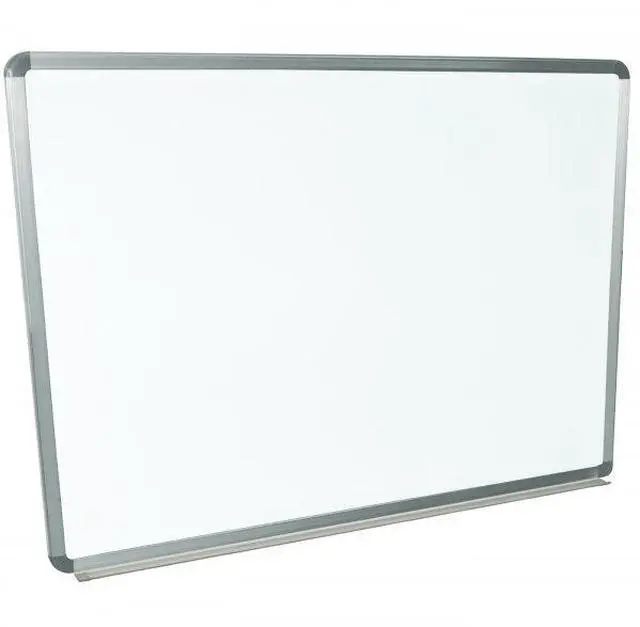 Alt view image 3 of 14 - Luxor WB4836W Wall-Mounted Magnetic Whiteboard - 48" x 36" - White Surface, Silver Aluminum Frame