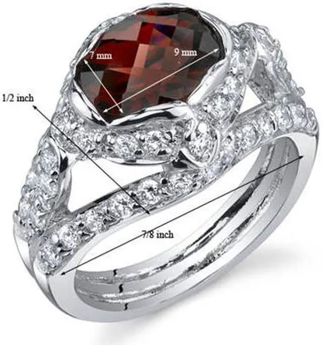 Alt view image 2 of 4 - Statuesque 2.25 Carats Garnet Ring in Sterling Silver Size 5